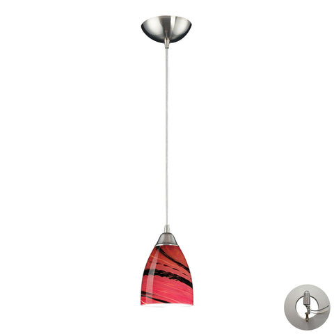 1 Light Pendant In Satin Nickel And Autumn Glass Includes An Adapter Kit To Allow For Easy Conversion Of A Recessed Light To A Pendant