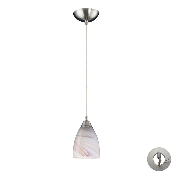 1 Light Pendant In Satin Nickel And Creme Glass Includes An Adapter Kit To Allow For Easy Conversion Of A Recessed Light To A Pendant