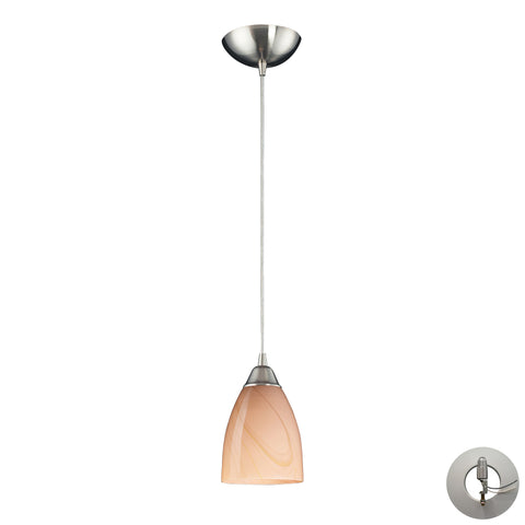 1 Light Pendant In Satin Nickel And Sandy Glass Includes An Adapter Kit To Allow For Easy Conversion Of A Recessed Light To A Pendant