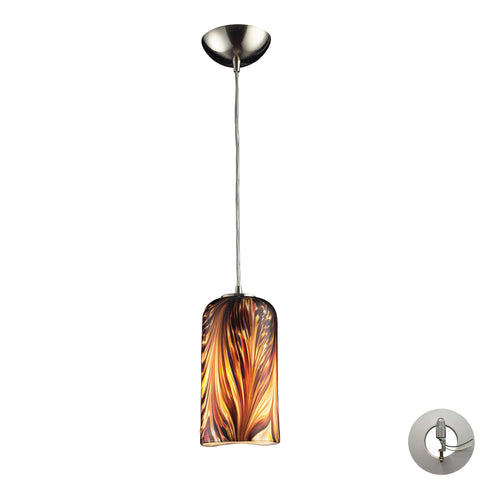 1 Light Pendant In Satin Nickel And Molten Sunset Glass Includes An Adapter Kit To Allow For Easy Conversion Of A Recessed Light To A Pendant