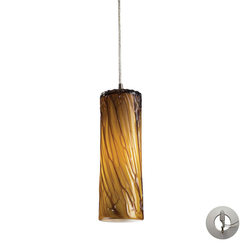 1 Light Pendant In Satin Nickel With Maple Amber Includes An Adapter Kit To Allow For Easy Conversion Of A Recessed Light To A Pendant