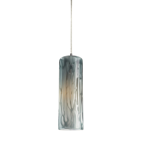 1 Light Pendant In Satin Nickel With Maple Dusk