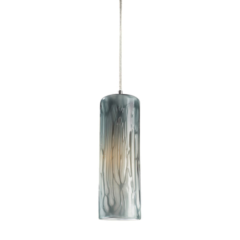 1 Light Pendant In Satin Nickel With Maple Dusk