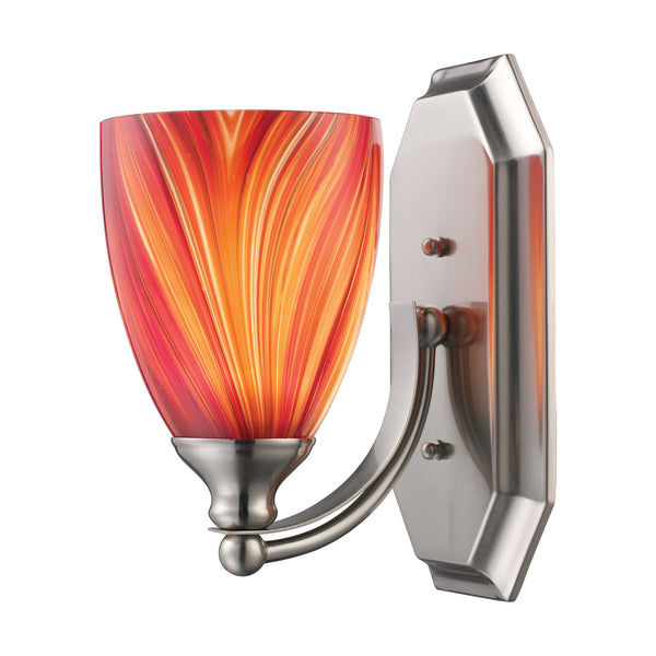 1 Light Vanity In Polished Chrome And Multi Glass