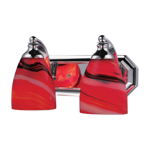 2 Light Vanity In Polished Chrome And Canary Glass