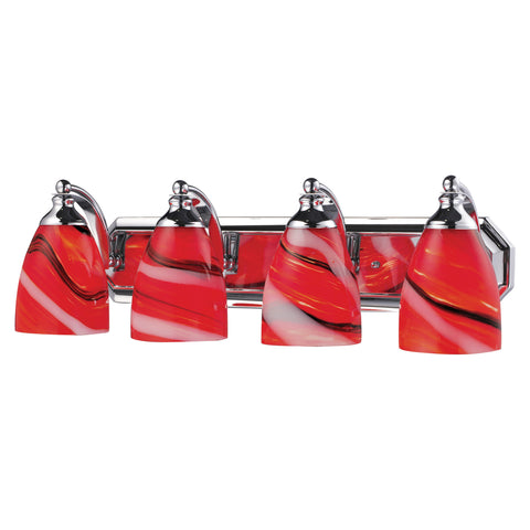 4 Light Vanity In Polished Chrome And Canary Glass