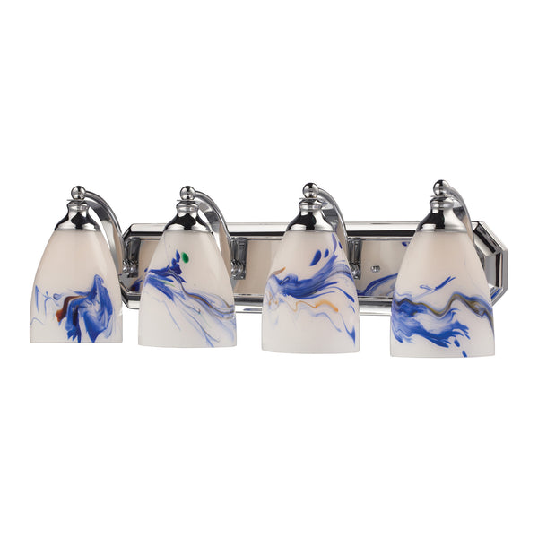 4 Light Vanity In Polished Chrome And Mountain Glass