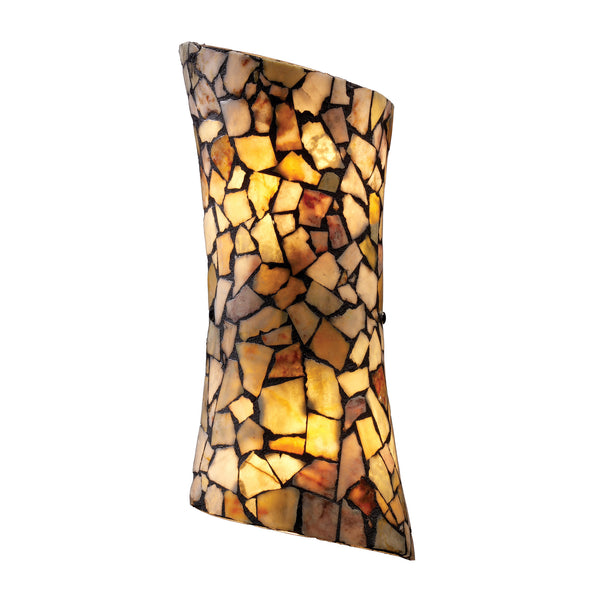 Trego 2-Light Sconce With Multi-Colored Stone In Dark Rust