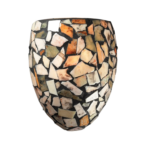 Trego 1 Light Sconce With Multi-Colored Stone In Dark Rust