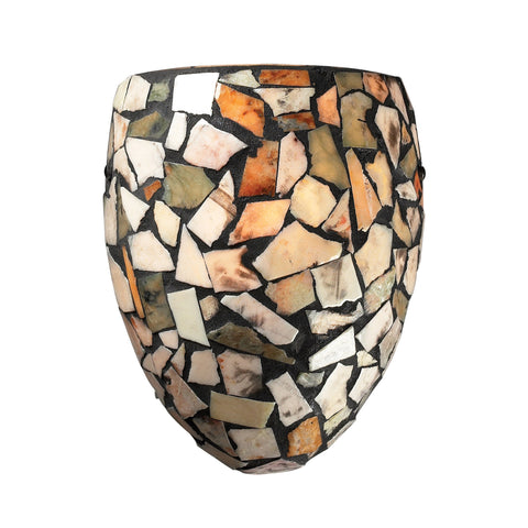 Trego 1 Light Sconce With Multi-Colored Stone In Dark Rust