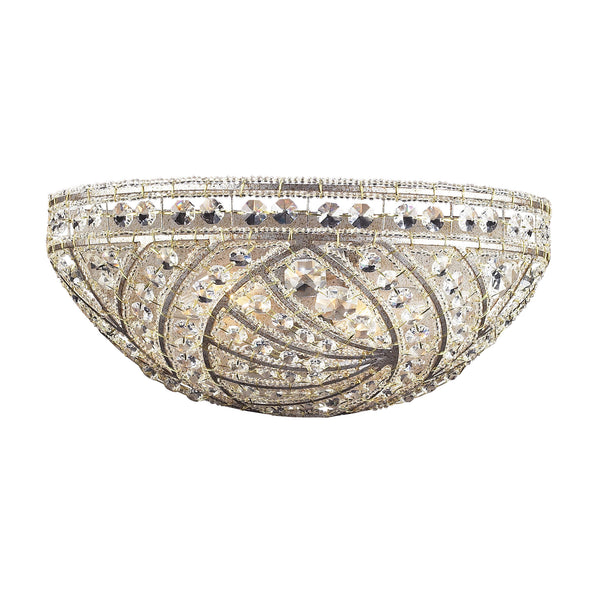 2 Light Wall Bracket In Sunset Silver And Crystal Accents