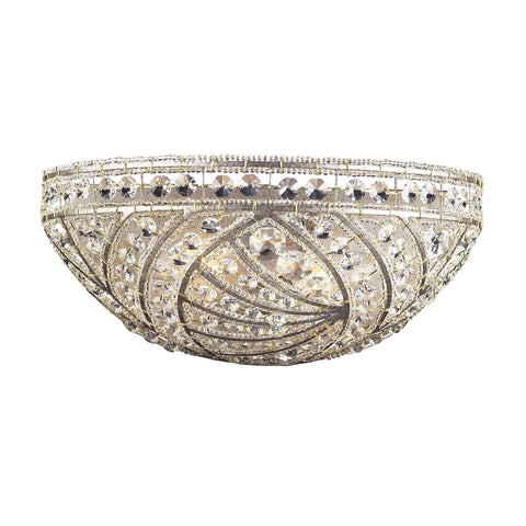 2 Light Wall Bracket In Sunset Silver And Crystal Accents