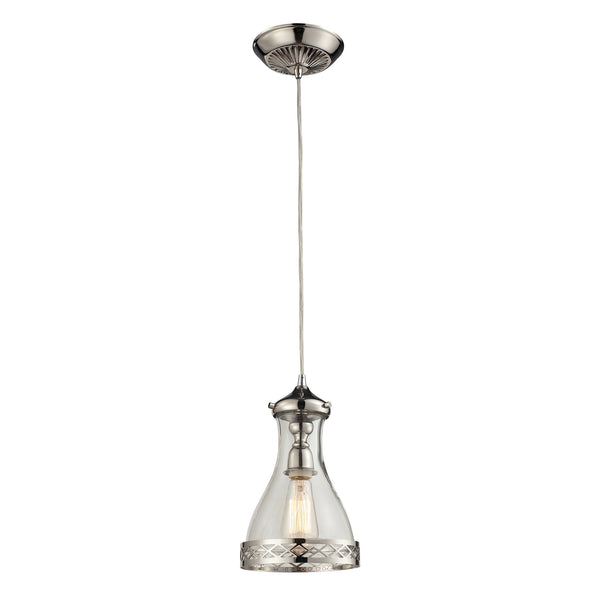 Brookline 1 Light Pendant In Polished Nickel