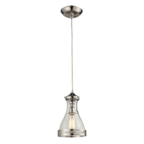 Brookline 1 Light Pendant In Polished Nickel