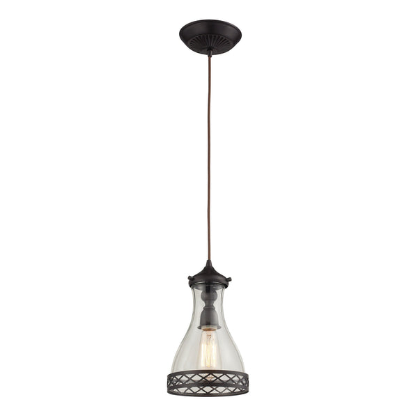 Brookline 1 Light Pendant In Oiled Bronze