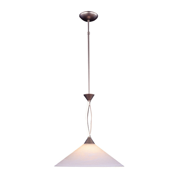 1 Light Pendant In Satin Nickel And Tea Swirl Glass