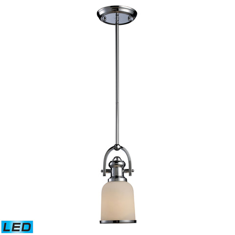 Brooksdale 1-Light Pendant In Polished Chrome - LED Offering Up To 800 Lumens (60 Watt Equivalent) With Full Range Dimming. Includes An Easily Replaceable LED Bulb (120V).