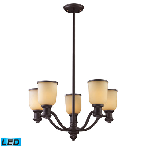 Brooksdale 5-Light Chandelier In OiLED Bronze - LED, 800 Lumens (4000 Lumens Total) With Full Scale Dimming Range, 60 Watt (300 Watt Total)Equivalent , 120V Replaceable LED Bulb Included