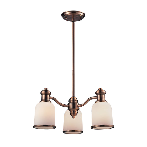 Brooksdale 3-Light Chandelier In Antique Copper