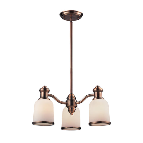 Brooksdale 3-Light Chandelier In Antique Copper