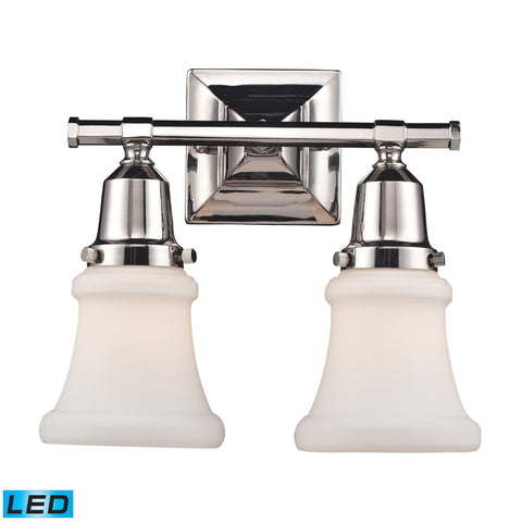 Barton Polished Nickel Vanity - LED, 800 Lumens (1600 Lumens Total) With Full Scale Dimming Range, 60 Watt (120 Watt Total)Equivalent , 120V Replaceable LED Bulb Included