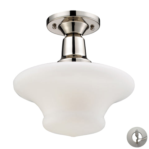 Barton Polished Nickel Semi-Flush Includes An Adapter Kit To Allow For Easy Conversion Of A Recessed Light To A Semi Flush