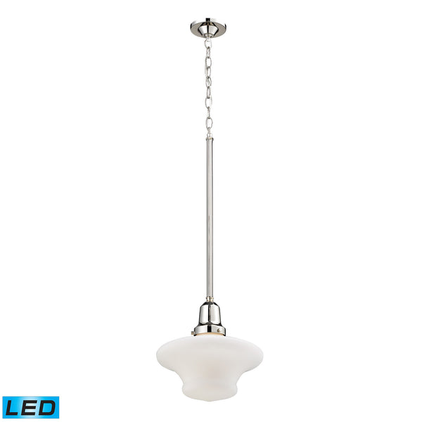 Barton Polished Nickel Pendant - LED Offering Up To 800 Lumens (60 Watt Equivalent) With Full Range Dimming. Includes An Easily Replaceable LED Bulb (120V).