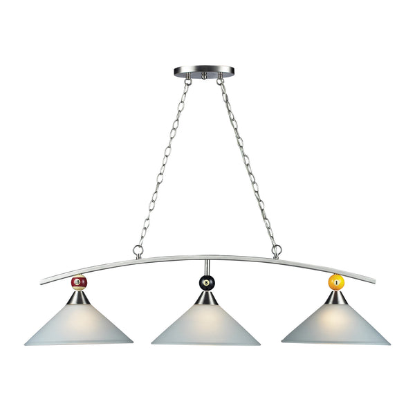 Billiards (Section) Satin Nickel Pendant