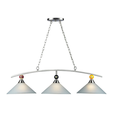 Billiards (Section) Satin Nickel Pendant