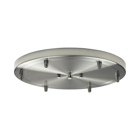 6 Light Round Pan In Satin Nickel