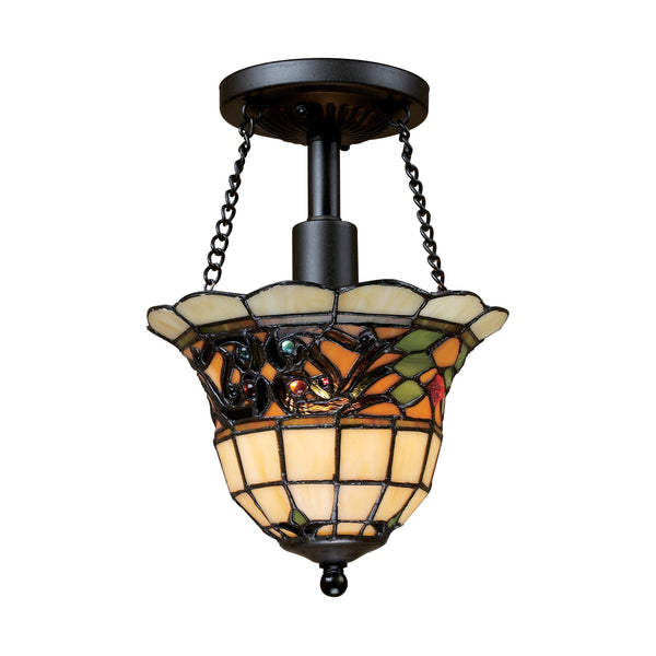 Tiffany Buckingham 1-Light Semi-Flush In Vintage Antique