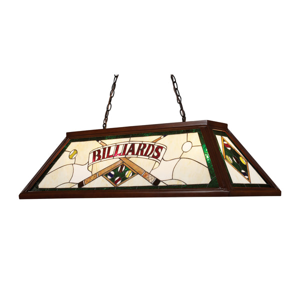 Tiffany Game Room-Lighting 4-Light Billiard/Island Light In Dark Mahogany Wood