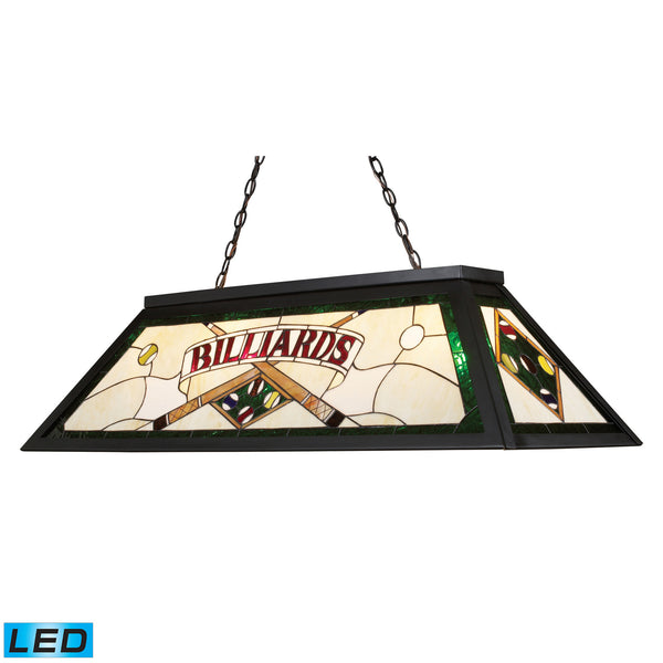 Tiffany Game Room-Lighting 4-Light Billiard/Island Light In Tiffany Bronze Metal - LED, 800 Lumens (3200 Lumens Total) With Full Scale Dimming Range, 60 Watt (240 Watt Total)Equivalent , 120V Replaceable LED Bulb Included