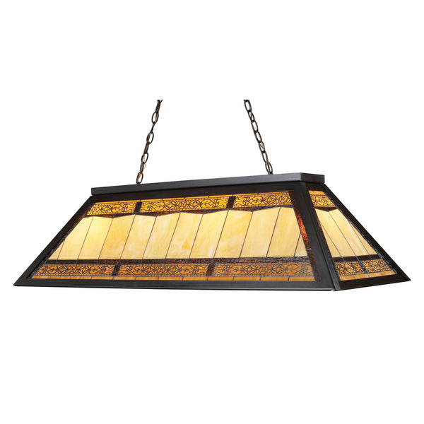 Tiffany Game Room Lighting 4-Light Billiard/Island Light In Tiffany Bronze Metal