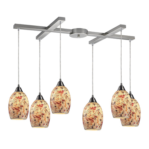Avalon 6 Light Pendant In Satin Nickel