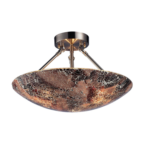 Avalon 3-Light Semi-Flush In Satin Nickel