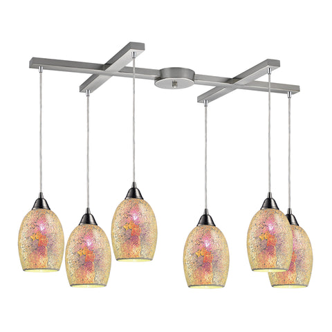 Avalon 6 Light Pendant In Satin Nickel