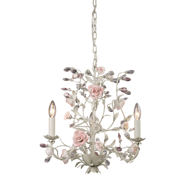 3 Light Chandelier In Cream