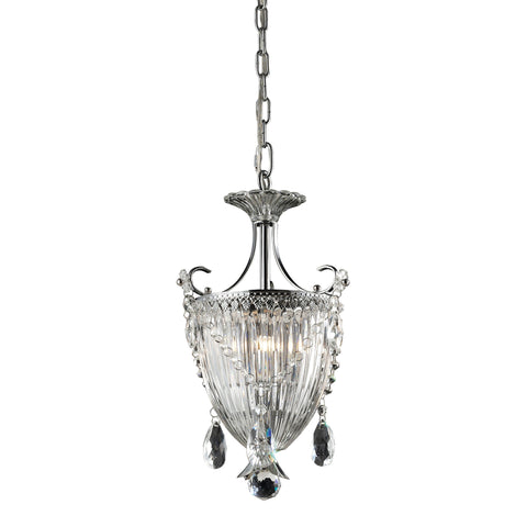 3  Light Crystal Pendant Lamp In Clear & Chrome Finish