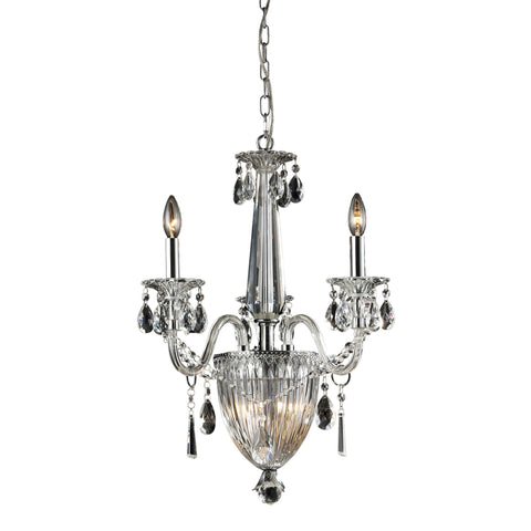6   Light Crystal Pendant Lamp In Clear & Chrome Finish