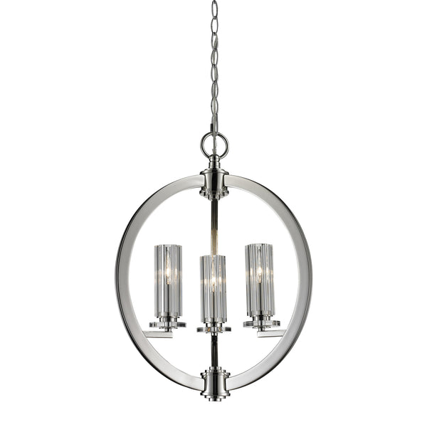 3Light Crystal Pendant In Nickel Finish