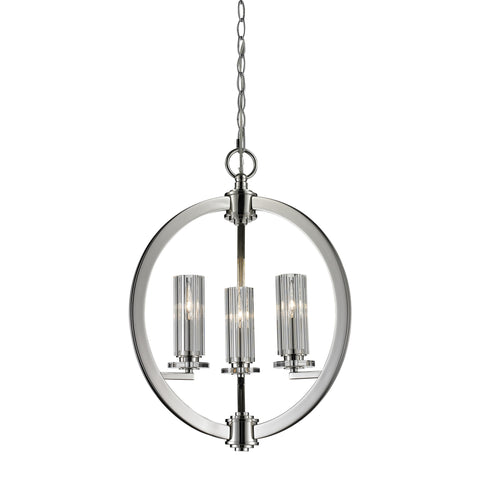 3Light Crystal Pendant In Nickel Finish