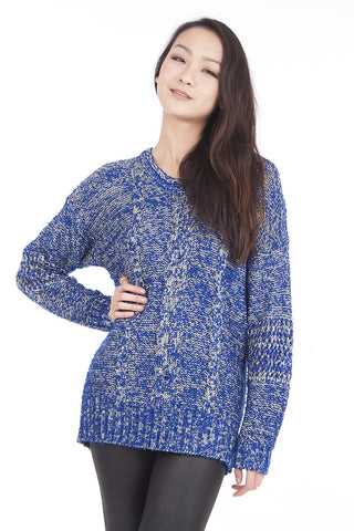 Cable Knit Oversized Jumper-Gold-M/L - UK (12-14)