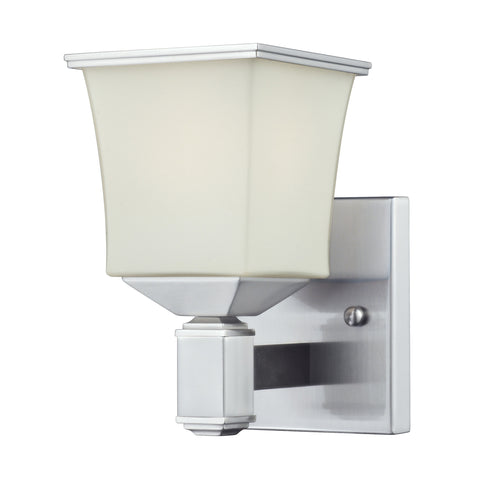 1Light Glass Bath Bar In Chrome Finish