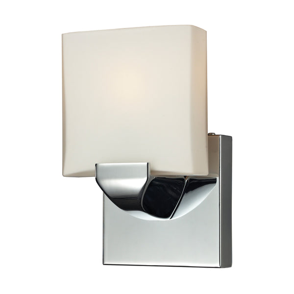 1Light Zinc And Glass Bath Bar In Chrome Finish