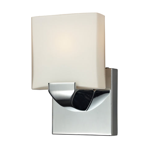 1Light Zinc And Glass Bath Bar In Chrome Finish