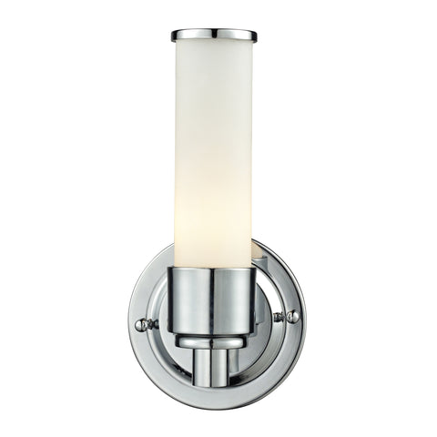 1Light Glass Bath Bar In Chrome Finish