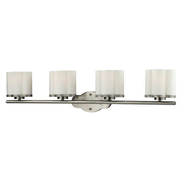 4Light Glass Bath Bar In Satin Nickel Finish