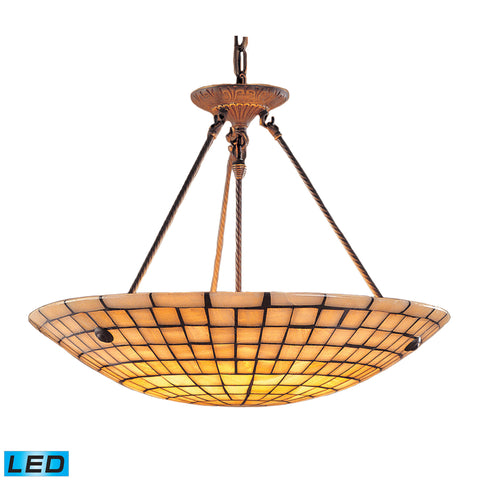 8 Light Pendant In Dark Antique Brass And Quartz Mosaic Stone - LED'S Offering Up To 6,400 Lumens (480 Watt Equivalent) With Full Range Dimming. Includes Easily Replaceable LED Bulbs (120V).