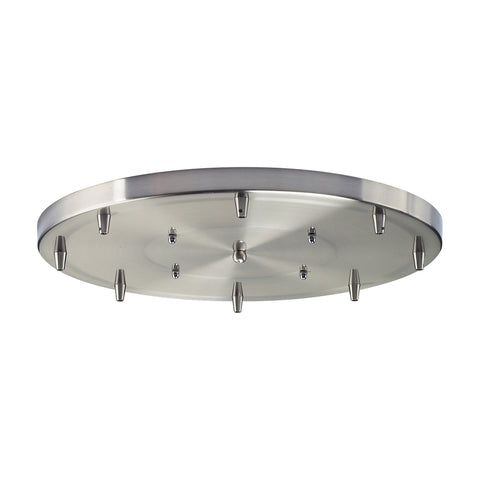 8 Light Round Pan In Satin Nickel